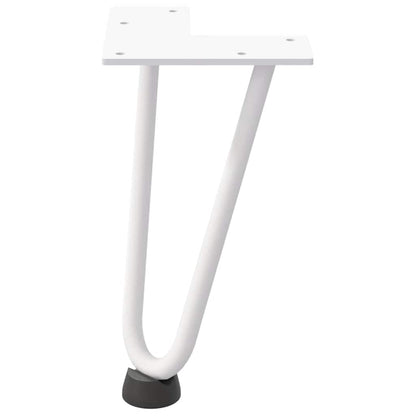 Gambe per Tavolo a Forcina 4 pz Bianco 20 cm Acciaio Massiccio - homemem39
