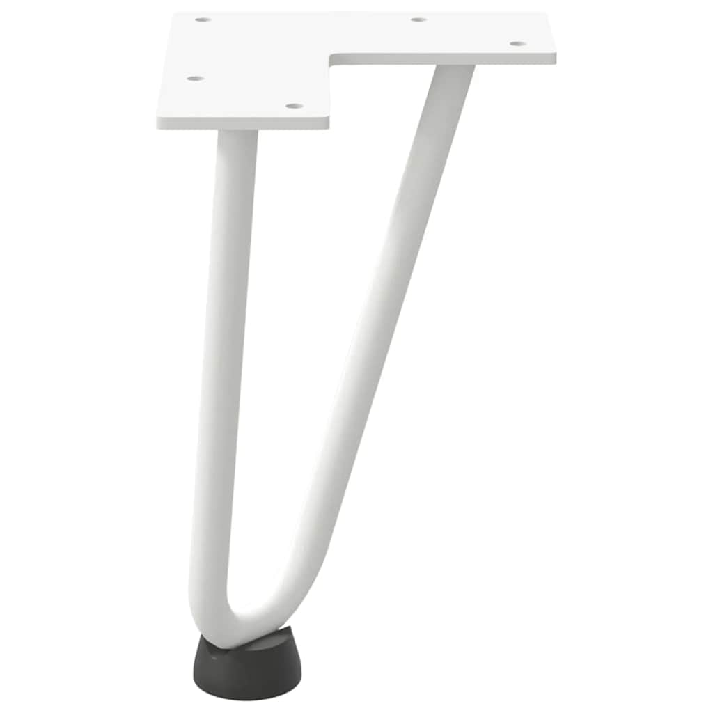 Gambe per Tavolo a Forcina 4 pz Bianco 20 cm Acciaio Massiccio - homemem39