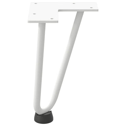 Gambe per Tavolo a Forcina 4 pz Bianco 20 cm Acciaio Massiccio - homemem39