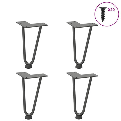 Gambe a forcina per tavolino 4 pz antracite 20 cm
