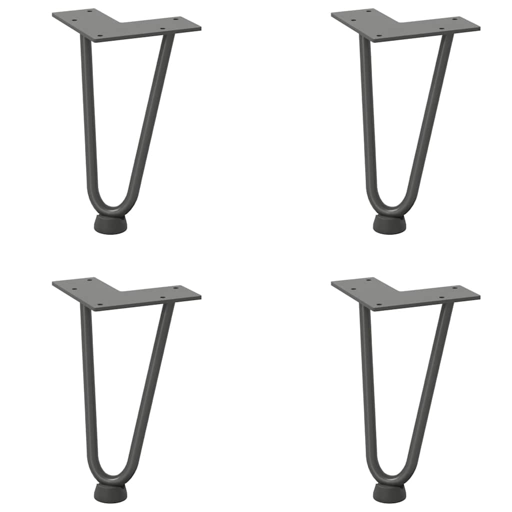 Gambe a forcina per tavolino 4 pz antracite 20 cm