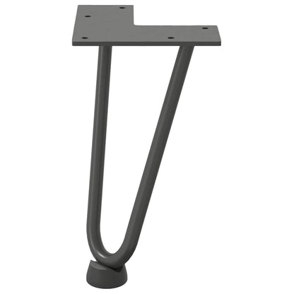 Gambe a forcina per tavolino 4 pz antracite 20 cm