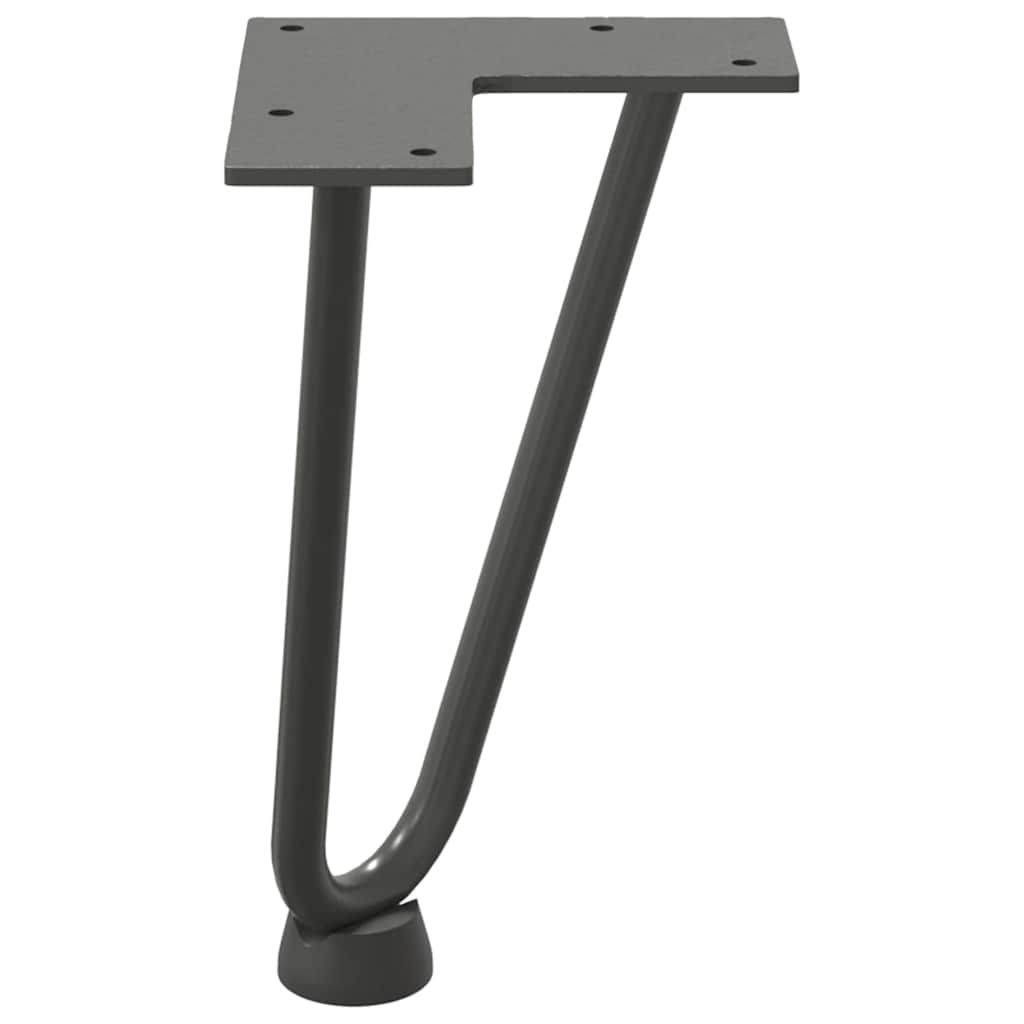 Gambe a forcina per tavolino 4 pz antracite 20 cm