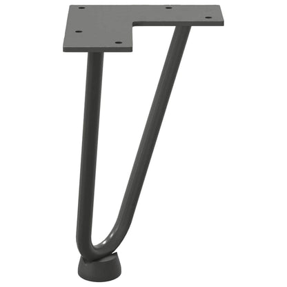 Gambe a forcina per tavolino 4 pz antracite 20 cm