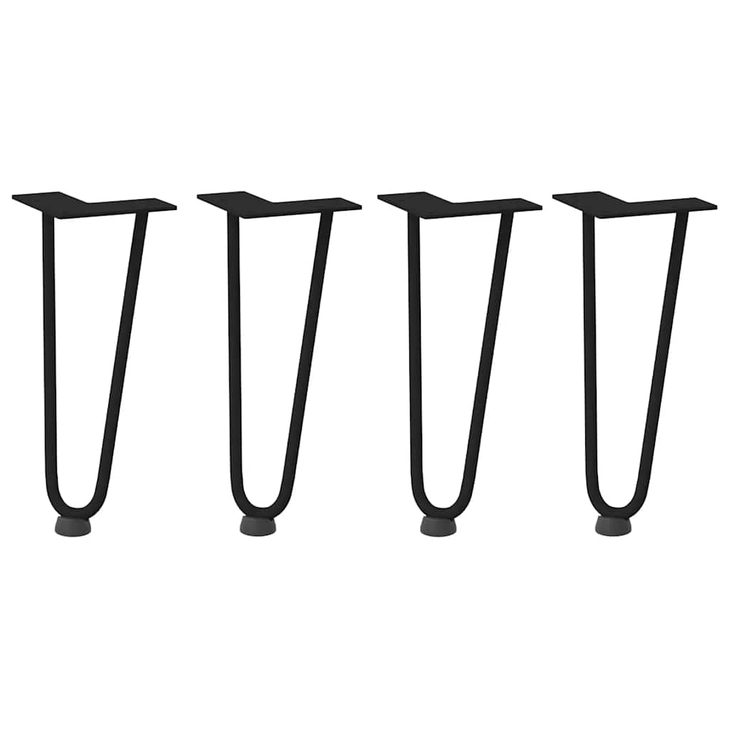 Gambe a forcina per tavolino 4 pz nere 30 cm