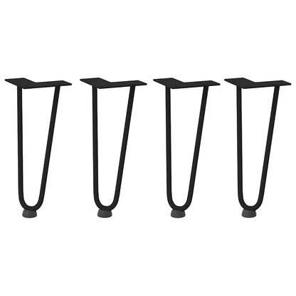 Gambe a forcina per tavolino 4 pz nere 30 cm