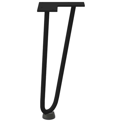 Gambe a forcina per tavolino 4 pz nere 30 cm