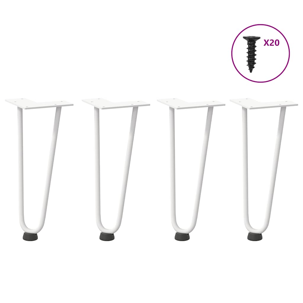 Gambe a forcina per tavolino 4 pz bianche 30 cm
