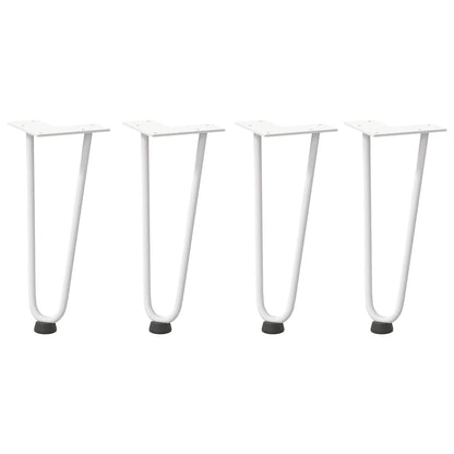 Gambe a forcina per tavolino 4 pz bianche 30 cm in acciaio massiccio