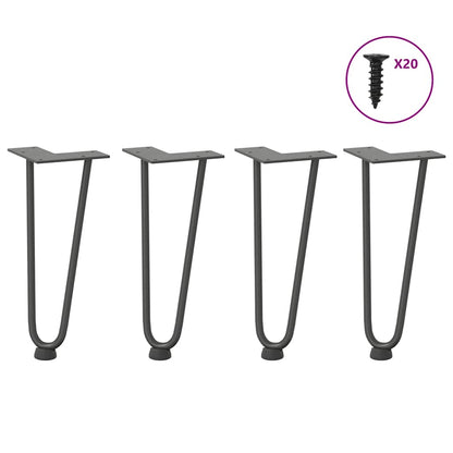 Gambe a forcina per tavolino 4 pz antracite 30 cm