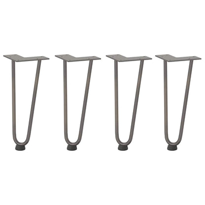 Gambe Tavolo a Forcina 4 pz 30 cm Acciaio Massiccio