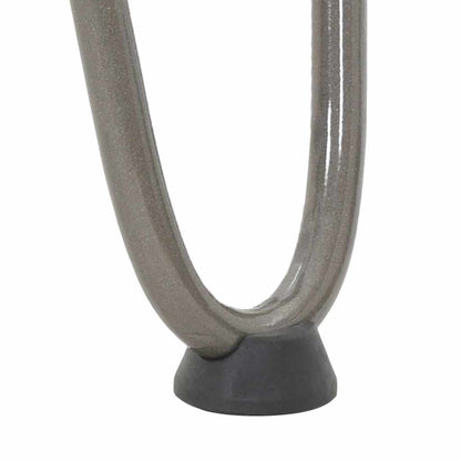 Gambe a forcina per tavolino 4 pz in acciaio naturale 30 cm