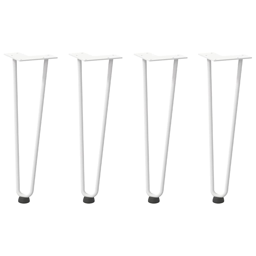 Gambe per Tavolo a Forcina 4 pz Bianco 42 cm Acciaio Massiccio - homemem39