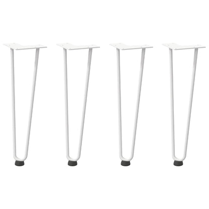 Gambe per Tavolo a Forcina 4 pz Bianco 42 cm Acciaio Massiccio - homemem39