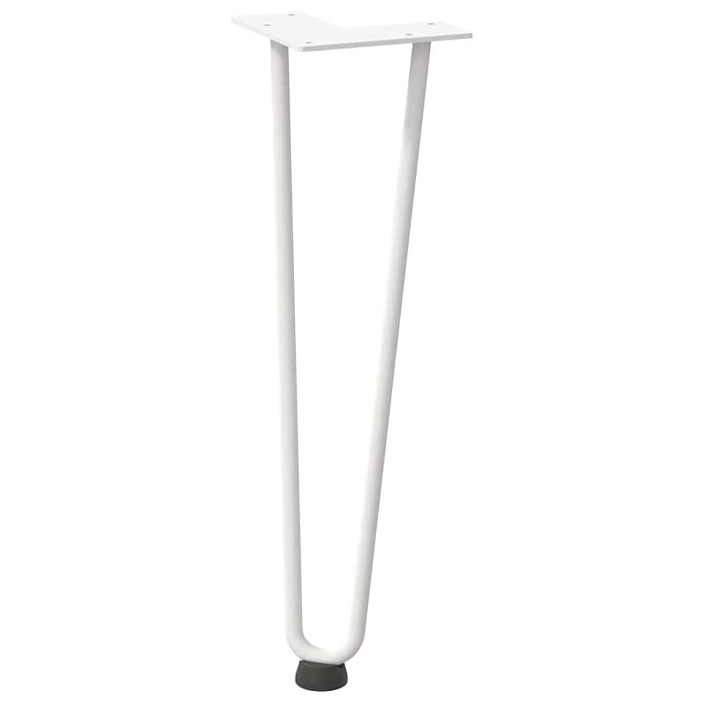 Gambe per Tavolo a Forcina 4 pz Bianco 42 cm Acciaio Massiccio - homemem39
