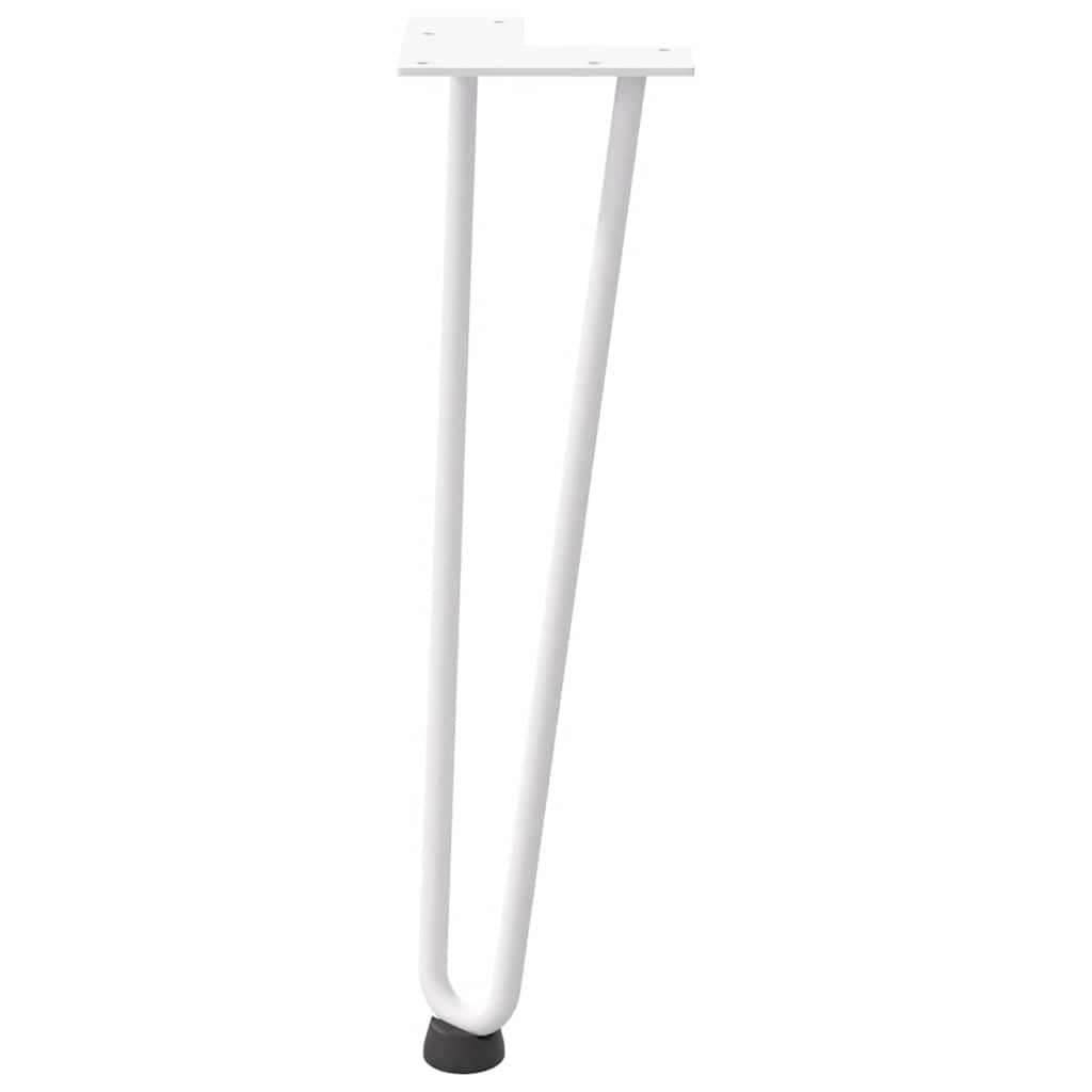 Gambe per Tavolo a Forcina 4 pz Bianco 42 cm Acciaio Massiccio - homemem39