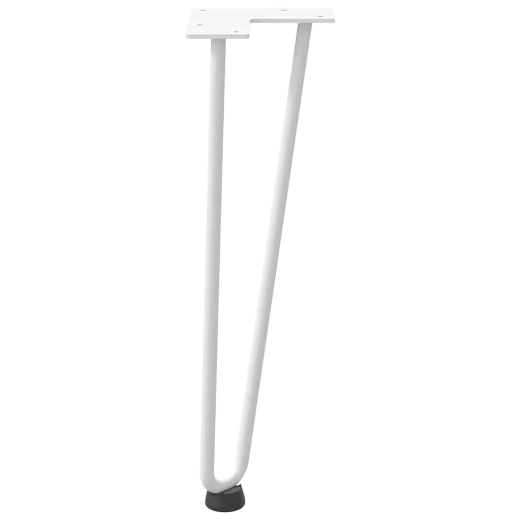 Gambe per Tavolo a Forcina 4 pz Bianco 42 cm Acciaio Massiccio - homemem39
