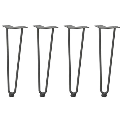 Gambe Tavolo a Forcina 4 pz Antracite 42 cm Acciaio Massiccio - homemem39