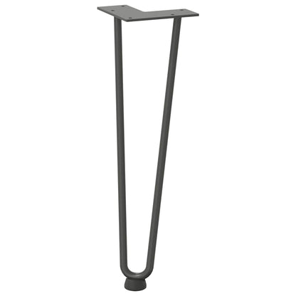 Gambe Tavolo a Forcina 4 pz Antracite 42 cm Acciaio Massiccio - homemem39