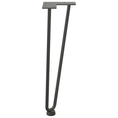Gambe Tavolo a Forcina 4 pz Antracite 42 cm Acciaio Massiccio - homemem39