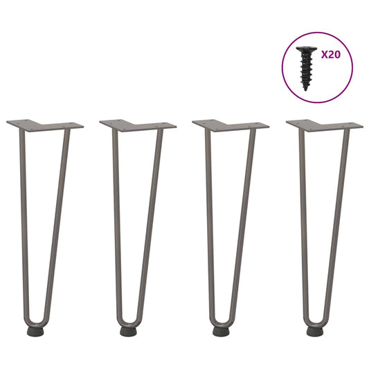 Gambe Tavolo a Forcina 4 pz 42 cm Acciaio Massiccio - homemem39