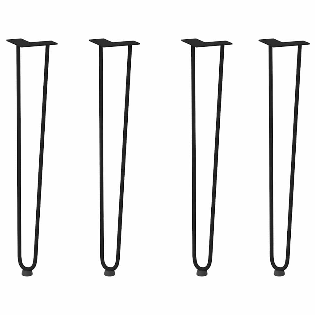 Gambe per Tavolo a Forcina 4 pz Nero 72 cm in Acciaio Massiccio - homemem39