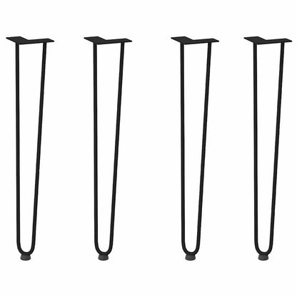 Gambe per Tavolo a Forcina 4 pz Nero 72 cm in Acciaio Massiccio - homemem39