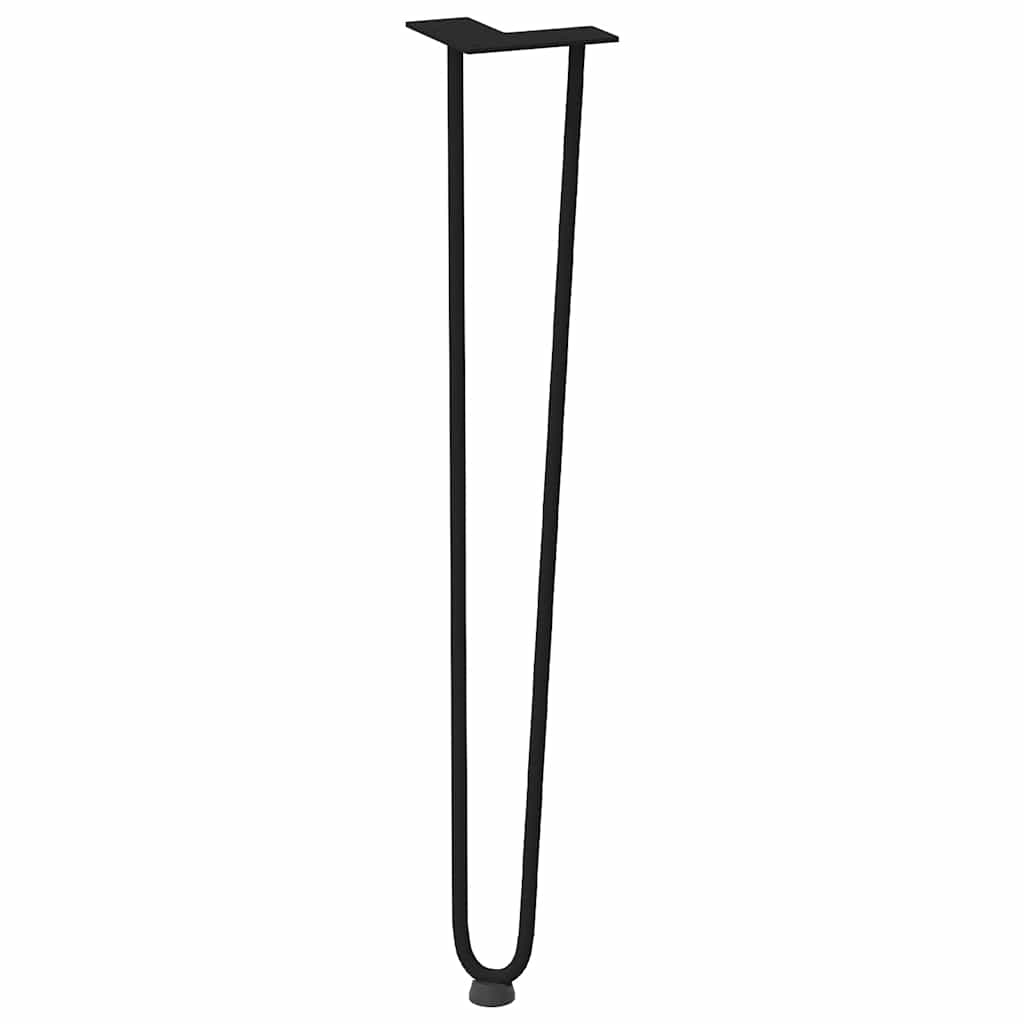 Gambe per Tavolo a Forcina 4 pz Nero 72 cm in Acciaio Massiccio - homemem39