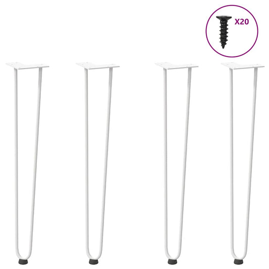 Gambe per Tavolo a Forcina 4 pz Bianco 72 cm Acciaio Massiccio - homemem39
