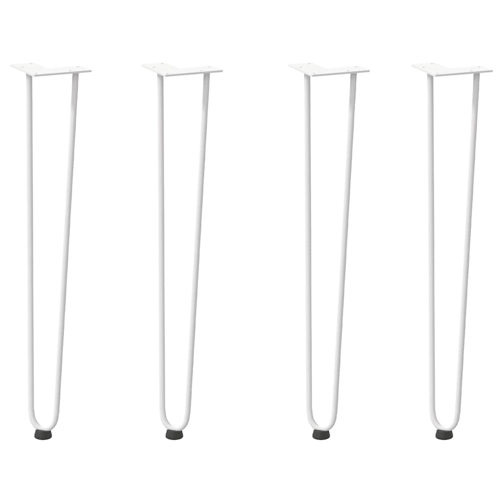 Gambe per Tavolo a Forcina 4 pz Bianco 72 cm Acciaio Massiccio - homemem39