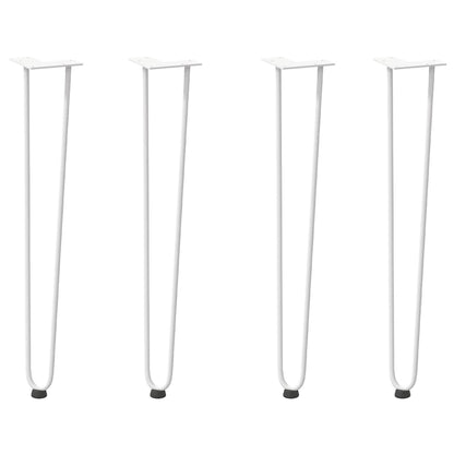 Gambe per Tavolo a Forcina 4 pz Bianco 72 cm Acciaio Massiccio - homemem39
