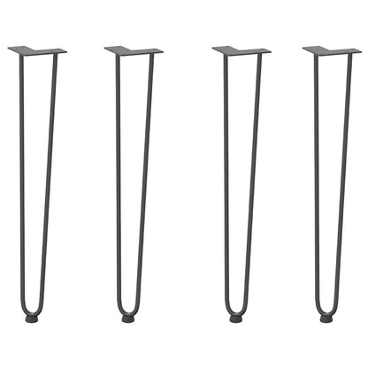 Gambe Tavolo a Forcina 4 pz Antracite 72 cm Acciaio Massiccio - homemem39