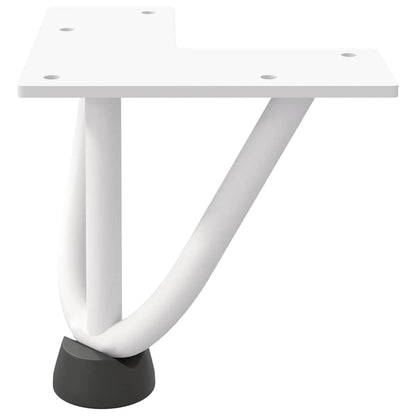 Gambe per Tavolo a Forcina 4 pz Bianco 10 cm Acciaio Massiccio - homemem39