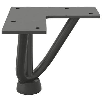 Gambe Tavolo a Forcina 4 pz Antracite 10 cm Acciaio Massiccio - homemem39