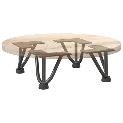 Gambe Tavolo a Forcina 4 pz Antracite 10 cm Acciaio Massiccio - homemem39