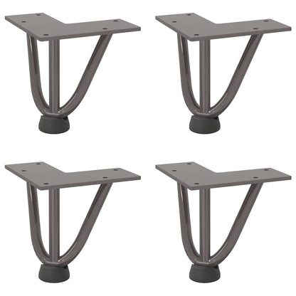 Gambe Tavolo a Forcina 4 pz 10 cm Acciaio Massiccio - homemem39