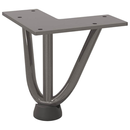 Gambe Tavolo a Forcina 4 pz 10 cm Acciaio Massiccio - homemem39