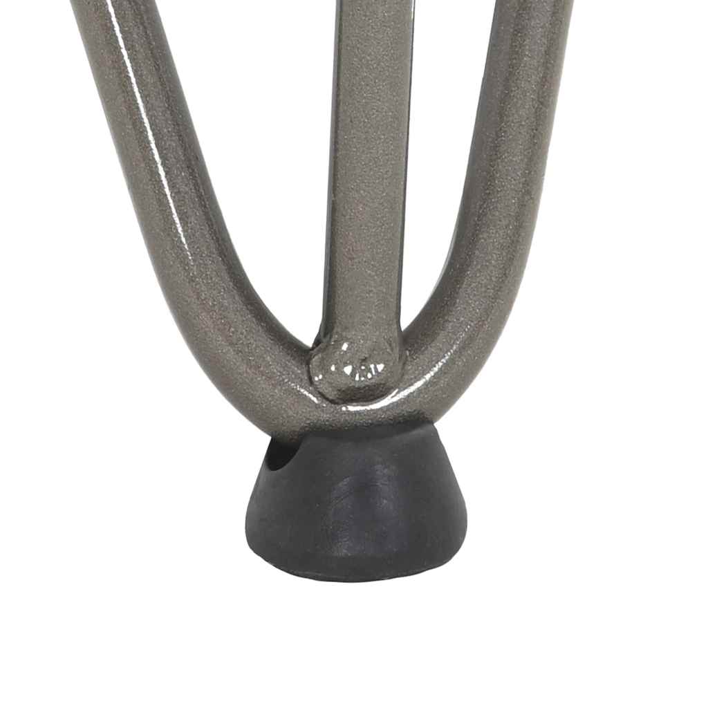 Gambe a forcina per tavolino 4 pz in acciaio naturale 10 cm