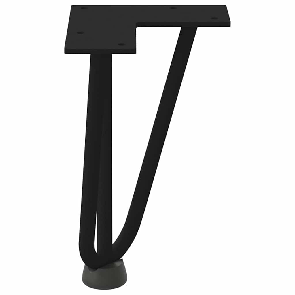 Gambe per Tavolo a Forcina 4 pz Nero 20 cm in Acciaio Massiccio - homemem39