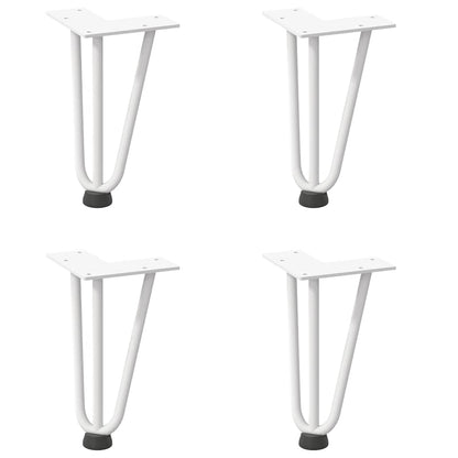 Gambe per Tavolo a Forcina 4 pz Bianco 20 cm Acciaio Massiccio - homemem39