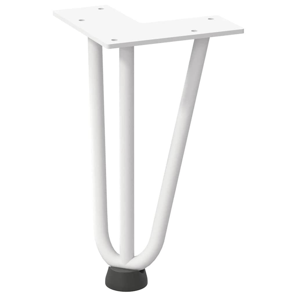 Gambe per Tavolo a Forcina 4 pz Bianco 20 cm Acciaio Massiccio - homemem39