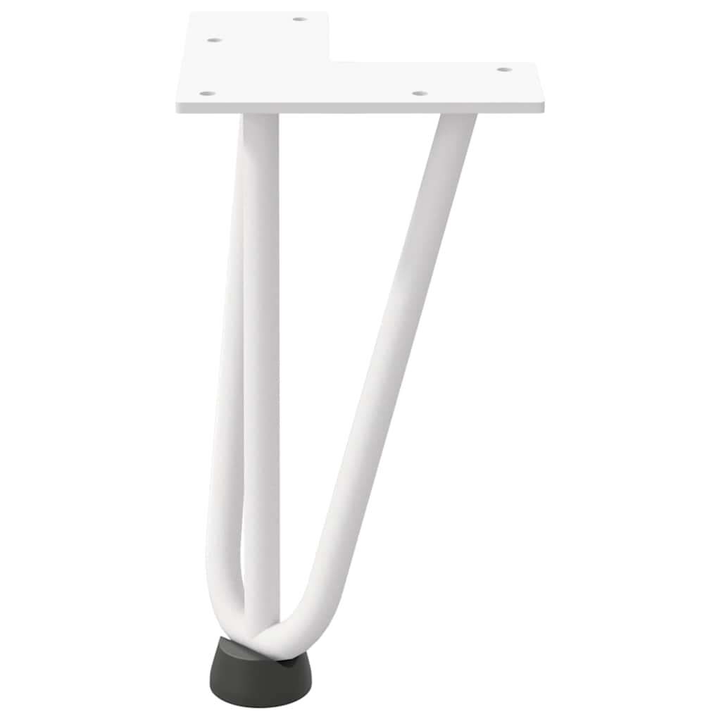 Gambe per Tavolo a Forcina 4 pz Bianco 20 cm Acciaio Massiccio - homemem39