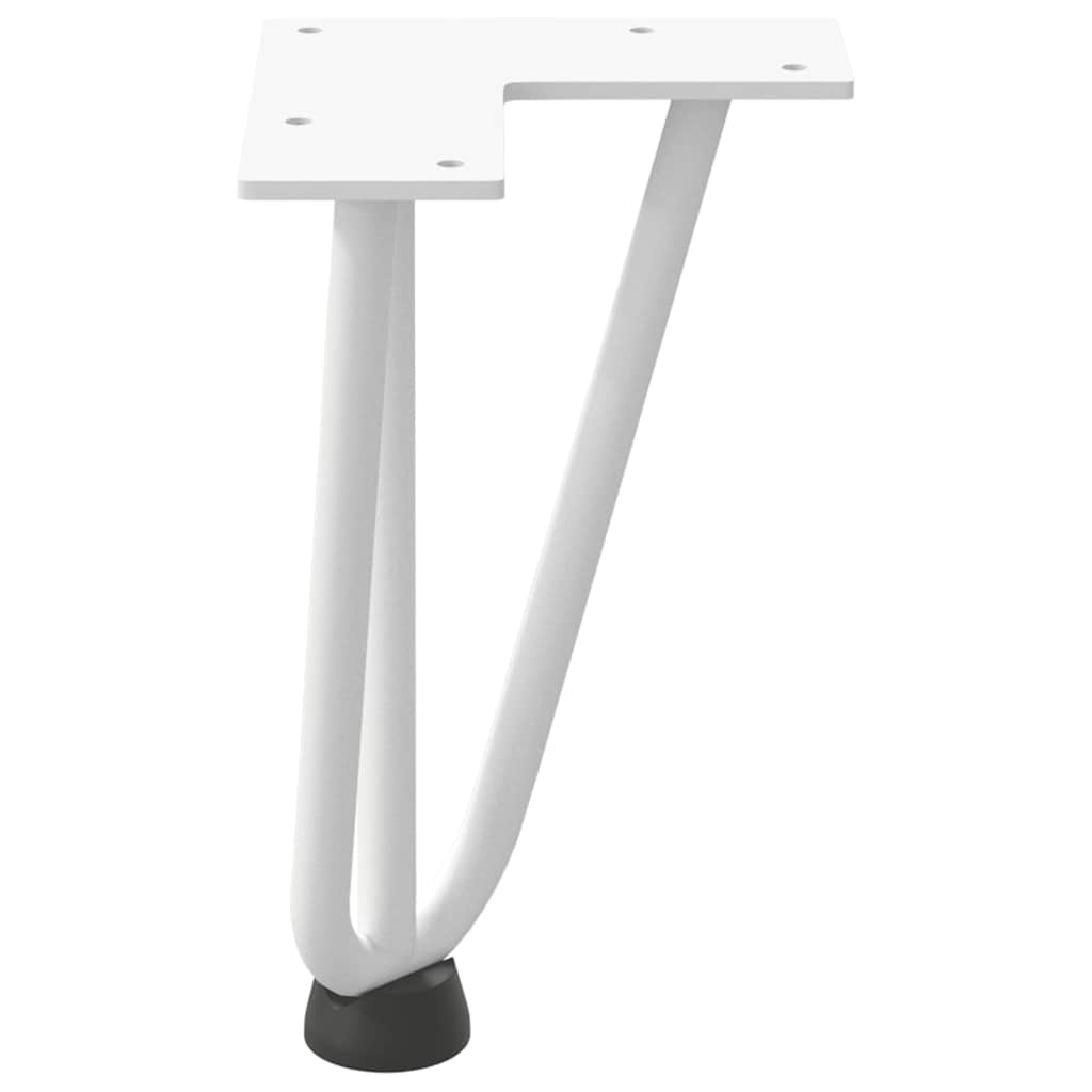 Gambe per Tavolo a Forcina 4 pz Bianco 20 cm Acciaio Massiccio - homemem39