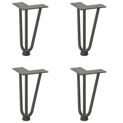 Gambe Tavolo a Forcina 4 pz Antracite 20 cm Acciaio Massiccio - homemem39