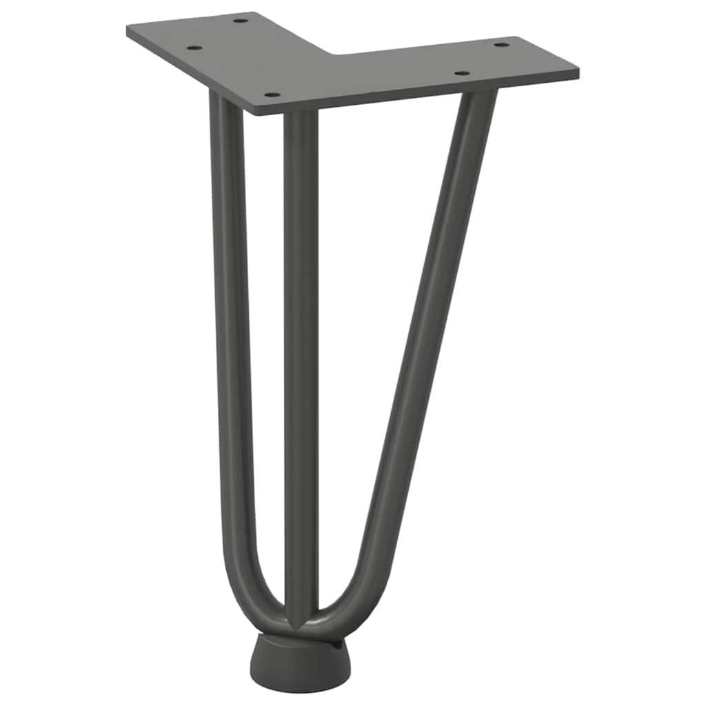 Gambe Tavolo a Forcina 4 pz Antracite 20 cm Acciaio Massiccio - homemem39