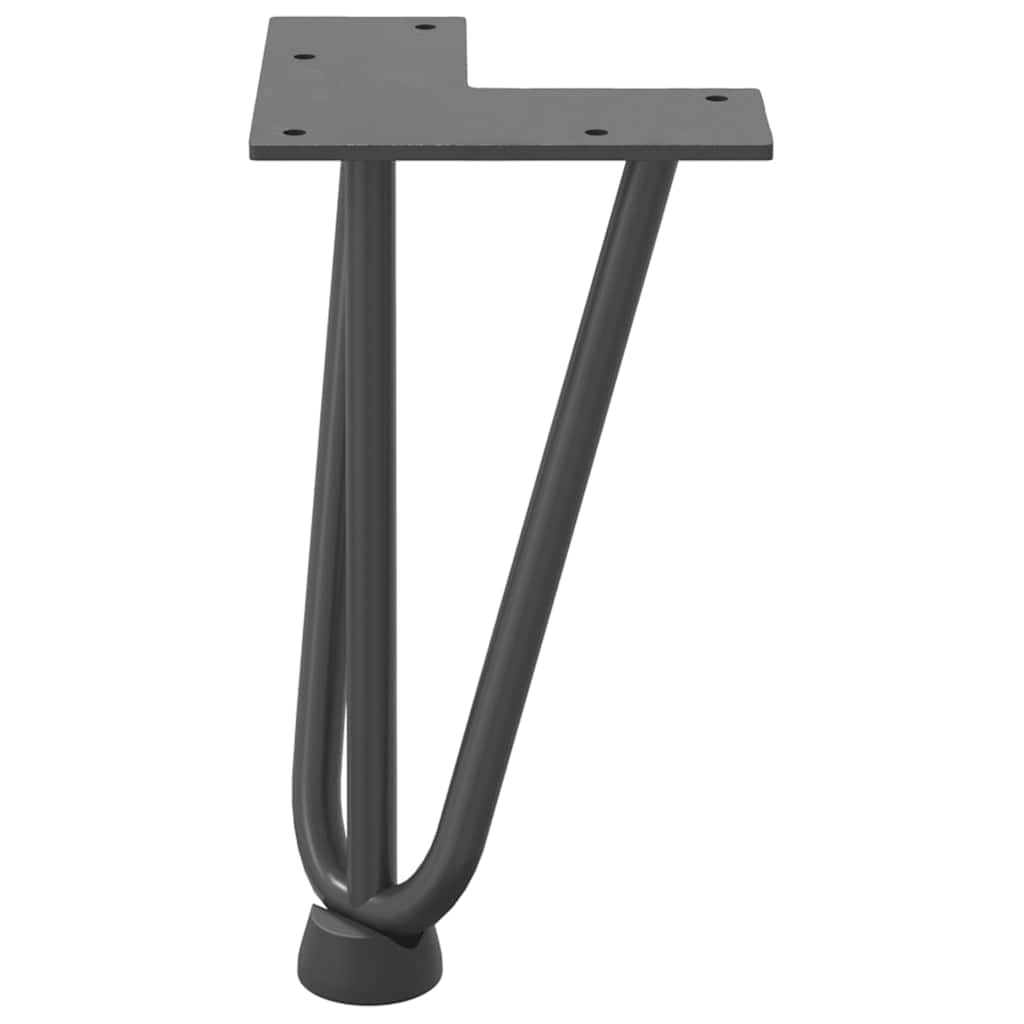 Gambe Tavolo a Forcina 4 pz Antracite 20 cm Acciaio Massiccio - homemem39