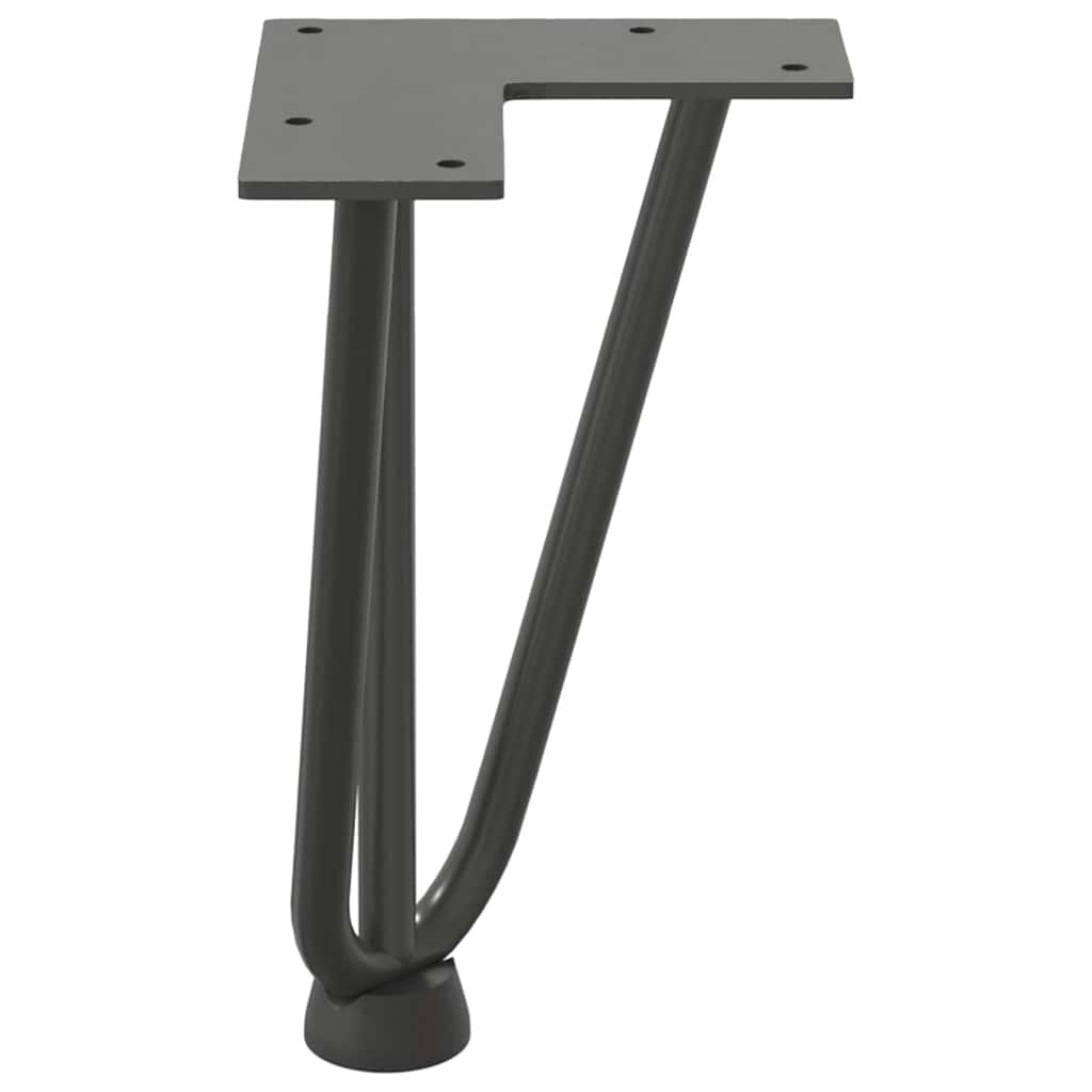 Gambe Tavolo a Forcina 4 pz Antracite 20 cm Acciaio Massiccio - homemem39