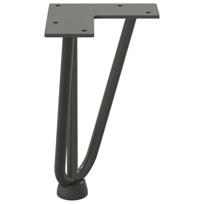 Gambe Tavolo a Forcina 4 pz Antracite 20 cm Acciaio Massiccio - homemem39