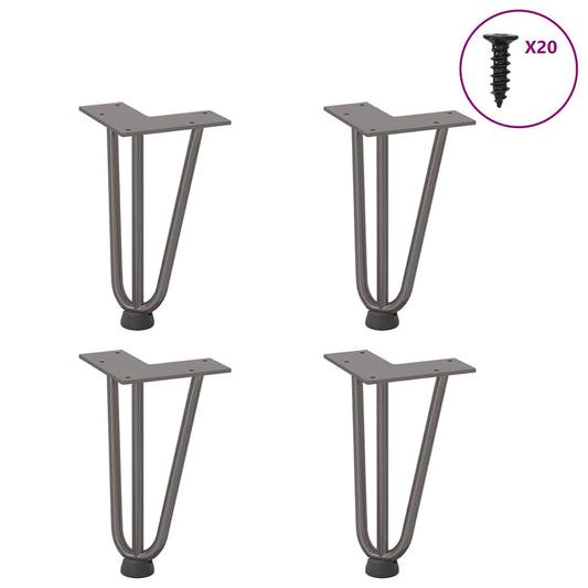 Gambe Tavolo a Forcina 4 pz 20 cm Acciaio Massiccio - homemem39
