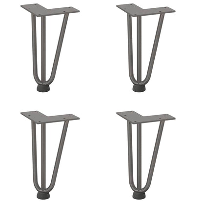 Gambe Tavolo a Forcina 4 pz 20 cm Acciaio Massiccio - homemem39